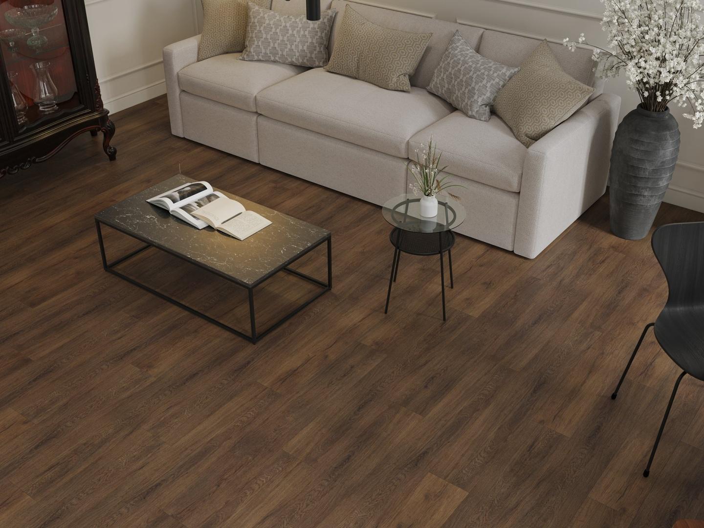Кварцвиниловая плитка Alpine Floor клеевая Easy Line Дуб Казимир ЕСО 3-40 1219,2×184,15×3 фото в интерьере